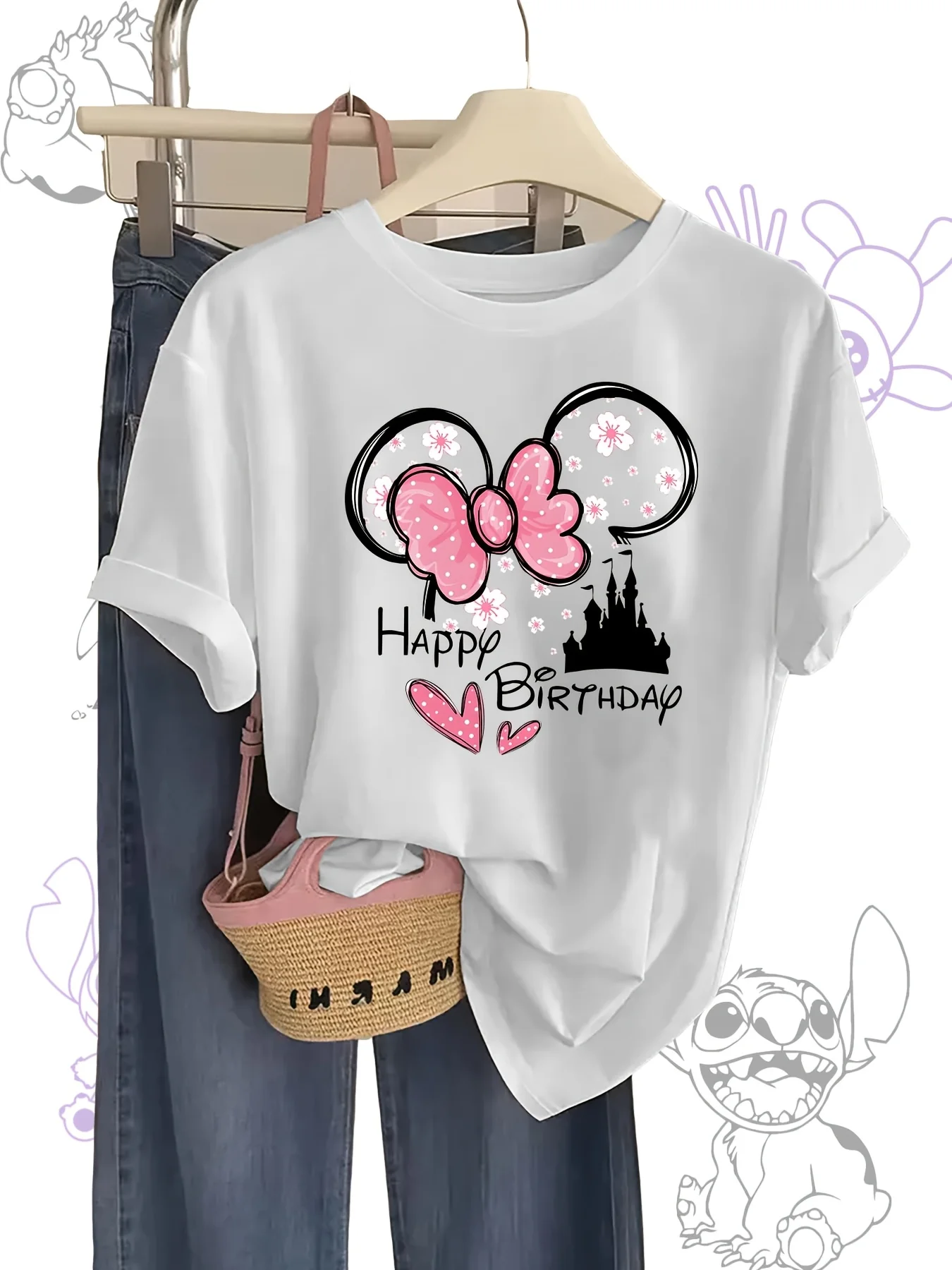 2025 Disney Pattern Printed Women's Casual Comfortable Unique Smiling Face Black Round Neck Short Sleeve T-shirt
2025 Disney Pattern Printed Women's Casual Comfortable Unique Smiling Face Black Round Neck Short Sleeve T-shirt