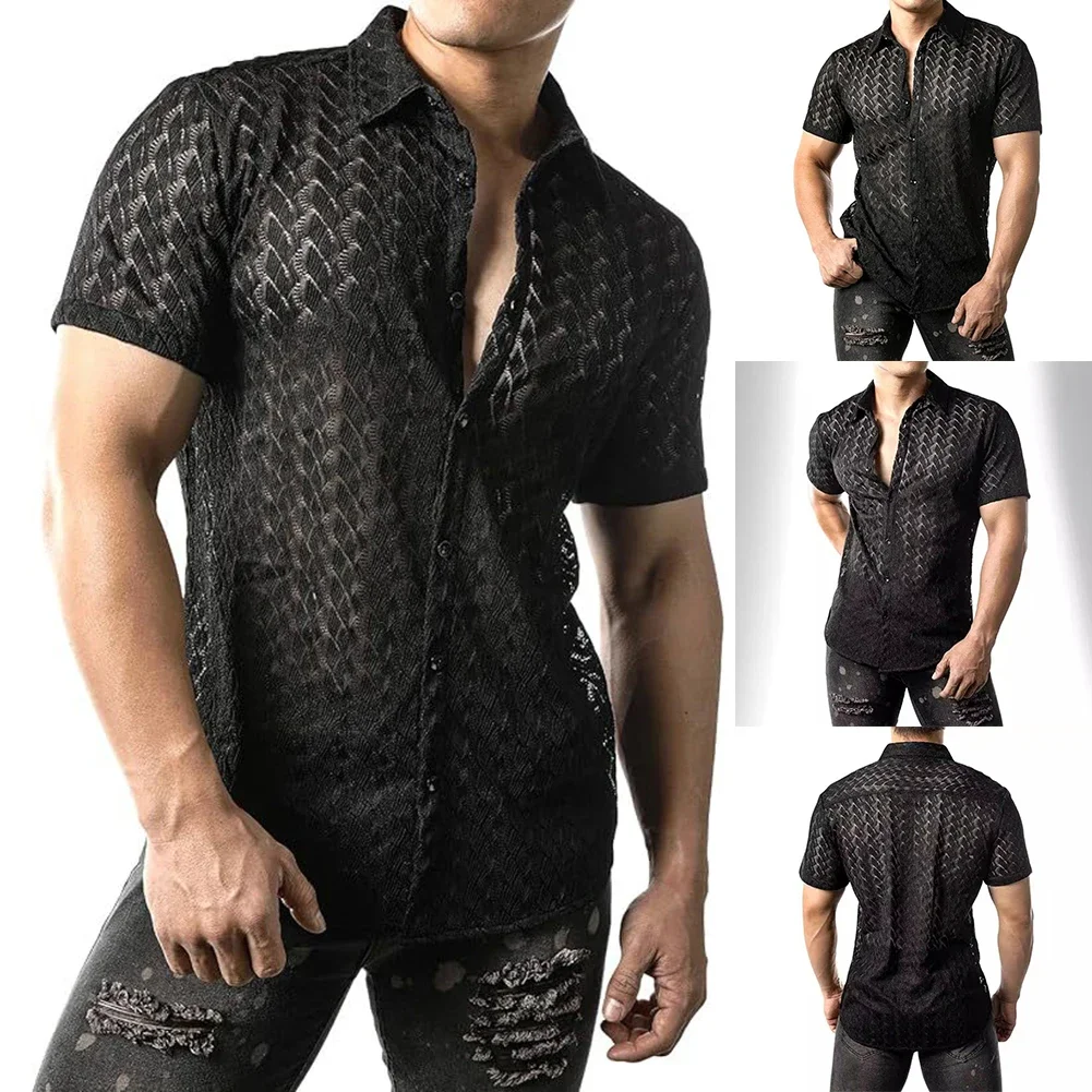 Mesh Short Sleeve Shirts Mens Summer Shirts For Nightclub Brand New Casual Style Lapel Neckline Polyester Fabric
Mesh Short Sleeve Shirts Mens Summer Shirts For Nightclub Brand New Casual Style Lapel Neckline Polyester Fabric