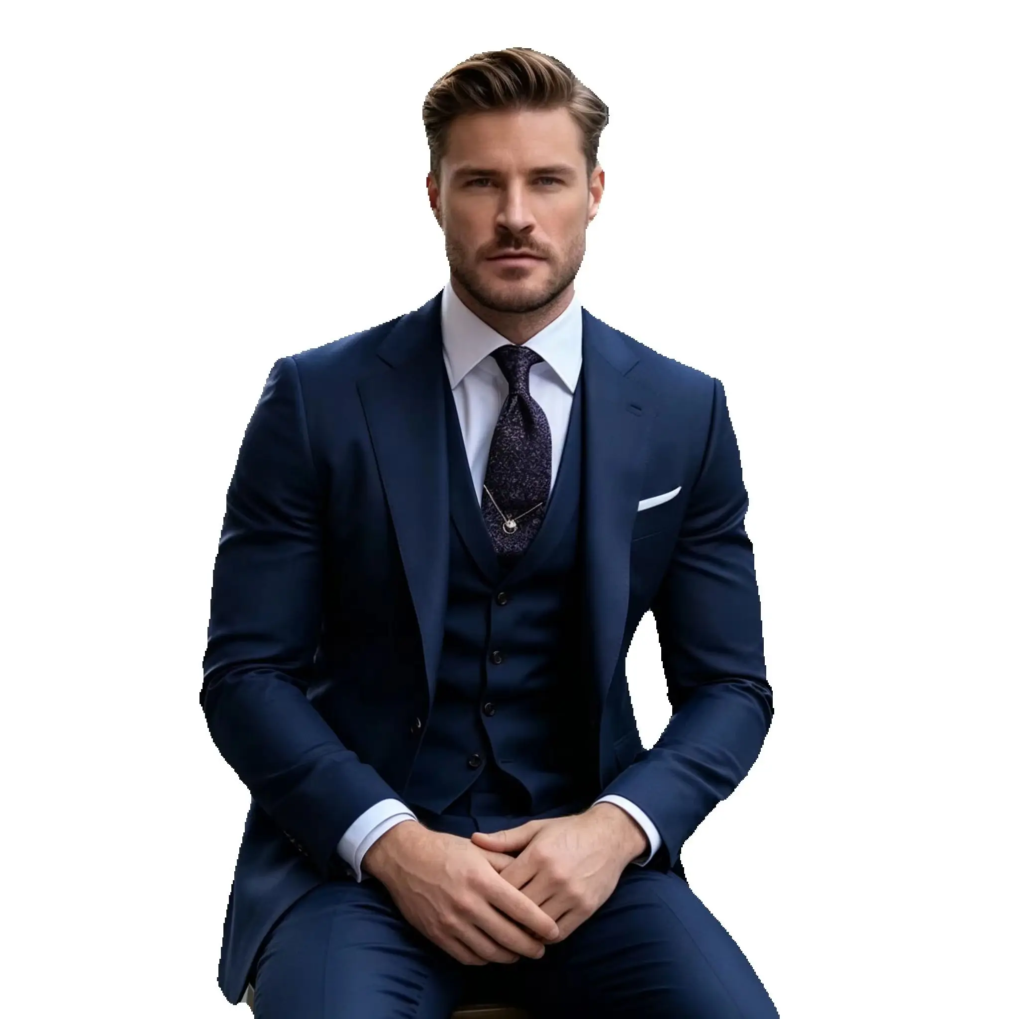 3 Piece Navy Blue Men's Slim Fit Suits Wedding Groom Tuxedos Formal Male Party Prom Notch Lapel Blazers Jacket+Vest+Pants
3 Piece Navy Blue Men's Slim Fit Suits Wedding Groom Tuxedos Formal Male Party Prom Notch Lapel Blazers Jacket+Vest+Pants