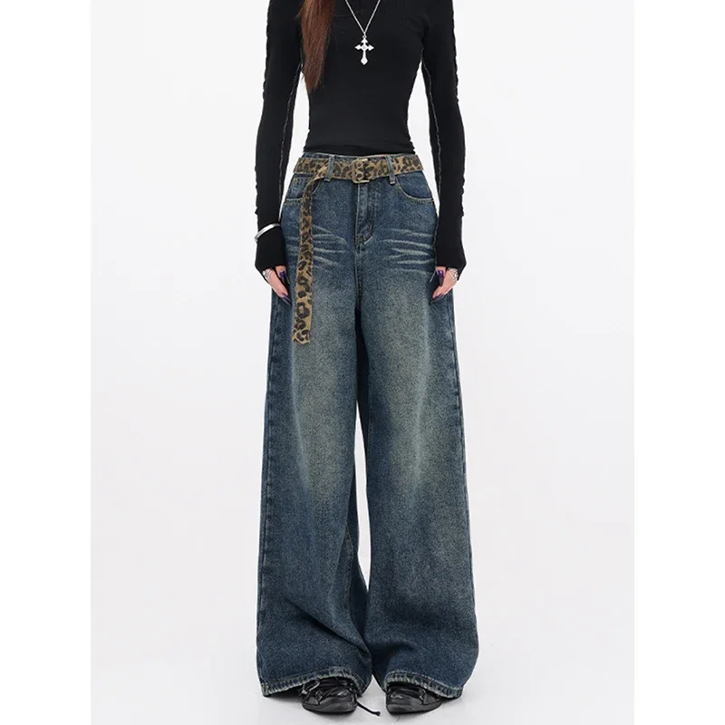 2025 Spring Blue American retro Jeans Women Y2K Vintage 2000s High Waist Straight Streetwear Casual Loose Wide Leg Denim Pants
2025 Spring Blue American retro Jeans Women Y2K Vintage 2000s High Waist Straight Streetwear Casual Loose Wide Leg Denim Pants