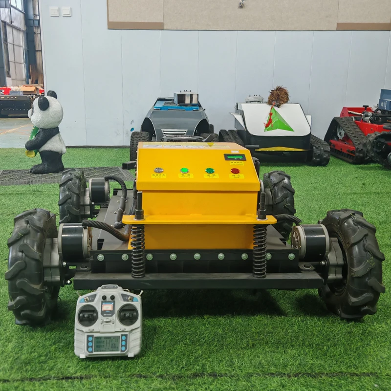 Customized remote-controlled wheeled drive lawn mower for golf courses and parks, professional for grass trimming
Customized remote-controlled wheeled drive lawn mower for golf courses and parks, professional for grass trimming