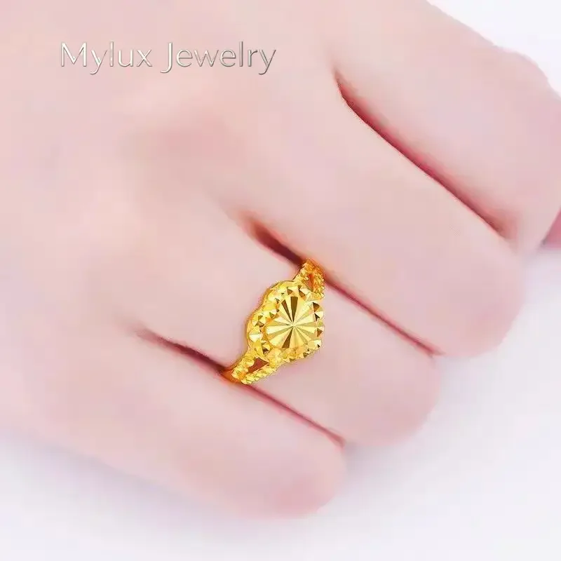 Mylux Jewelry Luxury 9999 24K Real Gold Single Heart Ring Heart-shaped Ring Valentine's Day Gift for Girlfriend Love Ring Adjus
Mylux Jewelry Luxury 9999 24K Real Gold Single Heart Ring Heart-shaped Ring Valentine's Day Gift for Girlfriend Love Ring Adjus