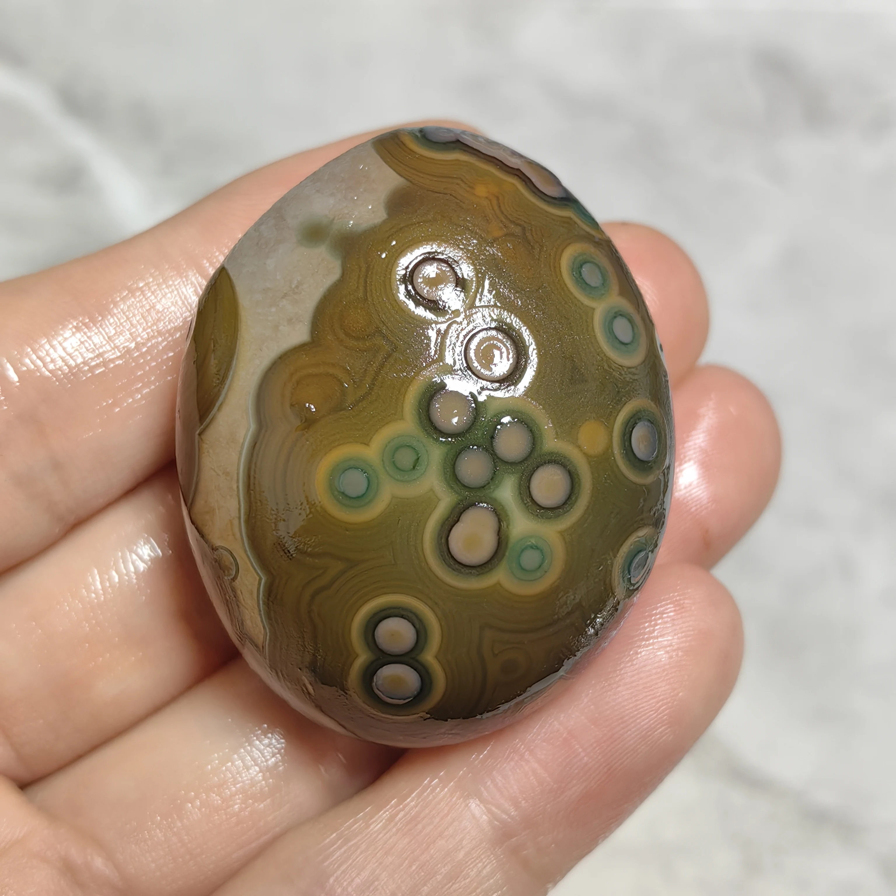Pure Natural Divine Eye Agate Palm Stones Gobi Texture Eye for DIY Amulets, Chakra Reiki, Good Luck & Negative Energy Shield
Pure Natural Divine Eye Agate Palm Stones Gobi Texture Eye for DIY Amulets, Chakra Reiki, Good Luck & Negative Energy Shield