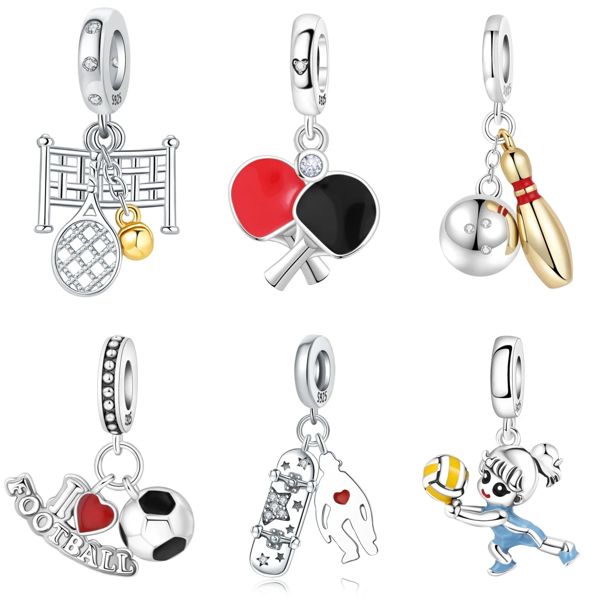 925 Sterling Silver International Tennis Pendants Bracelet Charms Fit Women Jewelry Party Beads DIY Fine Gifts Accessories
925 Sterling Silver International Tennis Pendants Bracelet Charms Fit Women Jewelry Party Beads DIY Fine Gifts Accessories