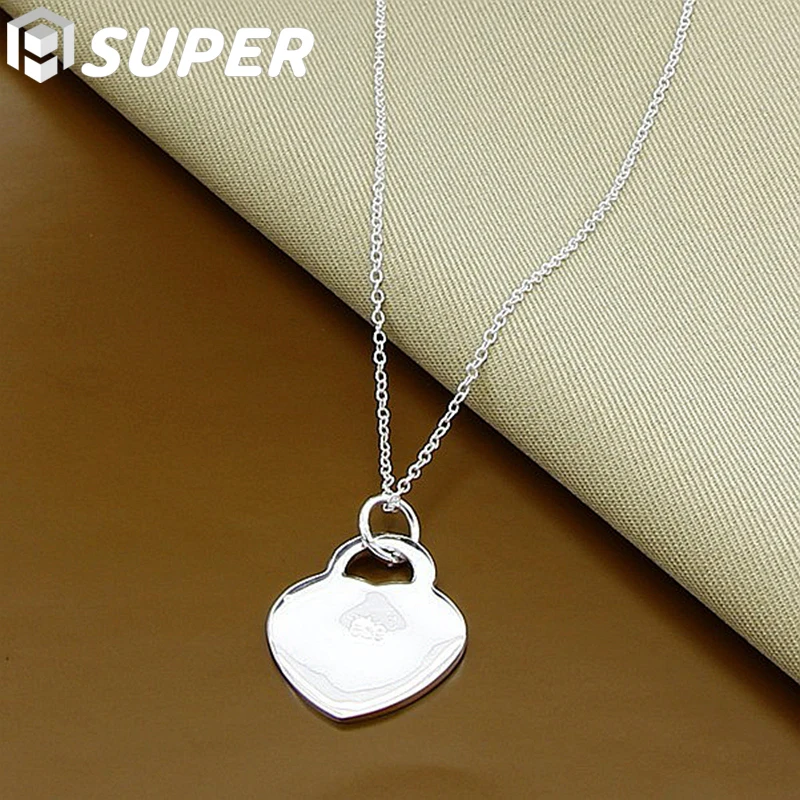 925 Sterling Silver 18-30 Inch Chain Heart Pendant Necklace For Women Man Wedding Engagement Party Charm Jewelry
925 Sterling Silver 18-30 Inch Chain Heart Pendant Necklace For Women Man Wedding Engagement Party Charm Jewelry
