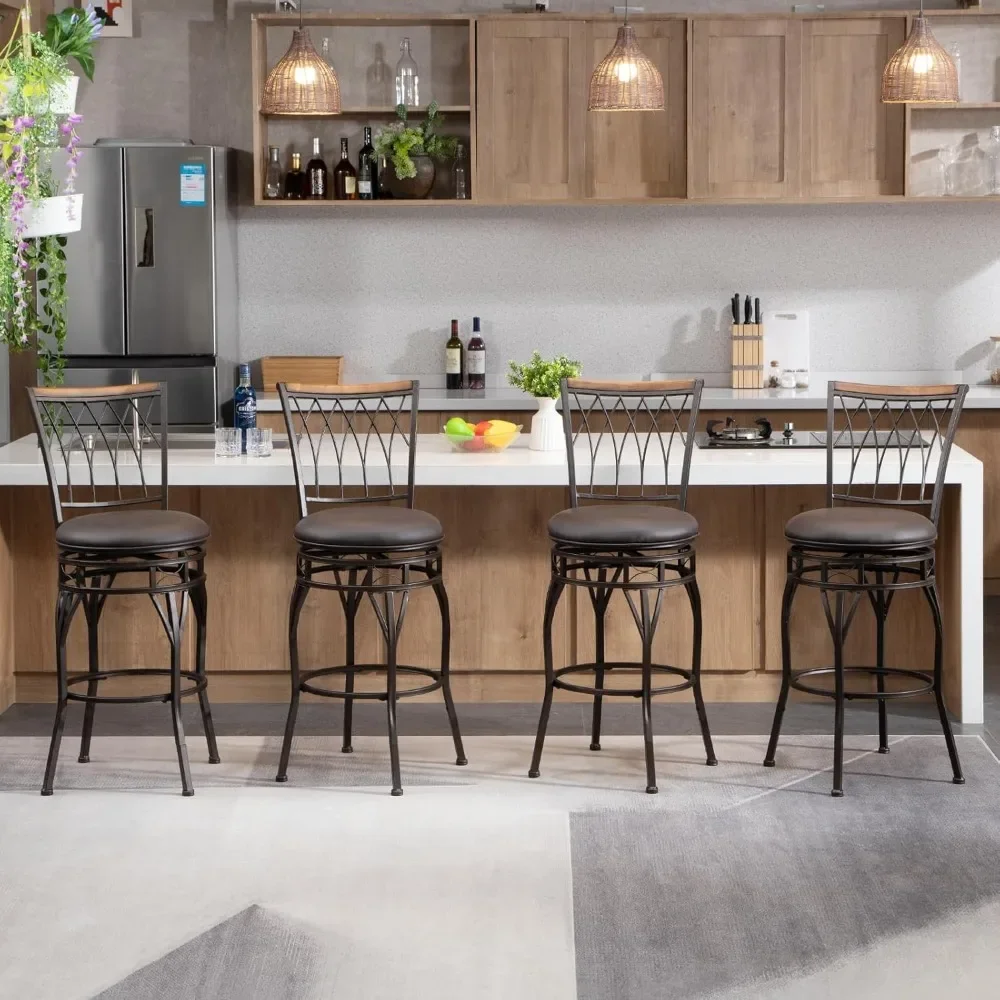 Swivel Bar Stools Set of 4,24/29" Adjustable Seat Height Barstools with Upholstered PU Leather Seat Counter Height Bar Chairs
Swivel Bar Stools Set of 4,24/29" Adjustable Seat Height Barstools with Upholstered PU Leather Seat Counter Height Bar Chairs