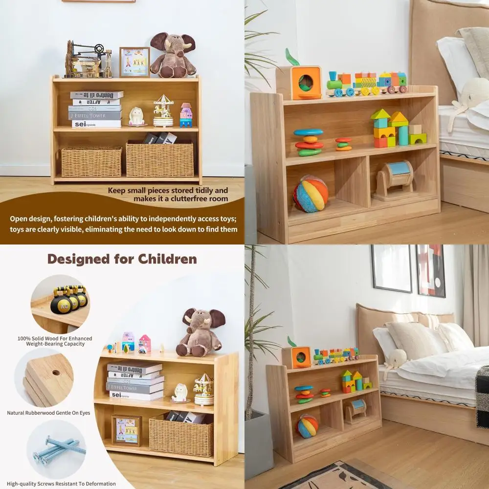 Montessori-Inspired 2-Tier Rubberwood Storage Shelf for Kids, Book Organizer & Toy Cabinet
Montessori-Inspired 2-Tier Rubberwood Storage Shelf for Kids, Book Organizer & Toy Cabinet