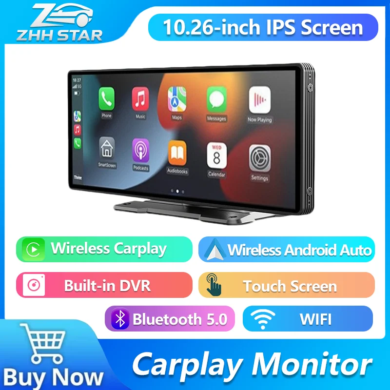 DVR Carplay Monitor 10.26 Inch IPS Screen Portable Wireless Carplay&Android Auto Rear Camera for Car GPS Navigation Mirror Link
DVR Carplay Monitor 10.26 Inch IPS Screen Portable Wireless Carplay&Android Auto Rear Camera for Car GPS Navigation Mirror Link