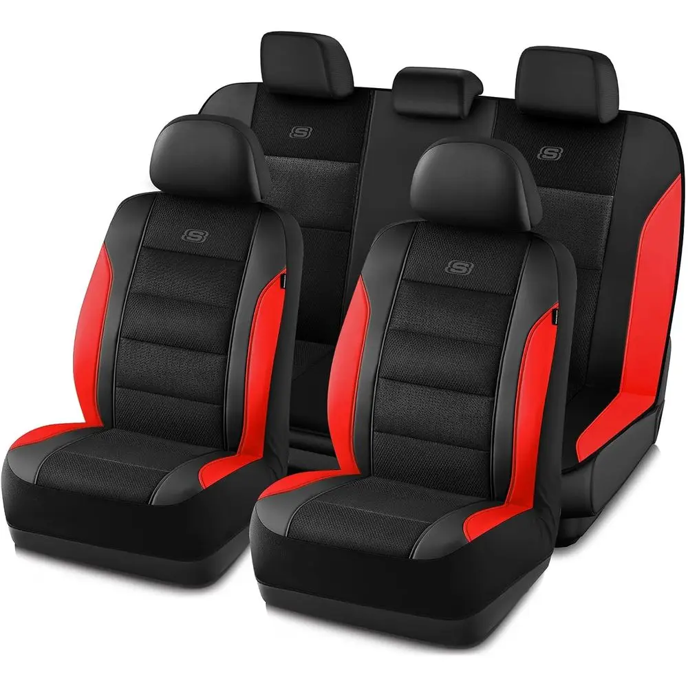 Aircooled & Memory oam Seat Covers,Premium Leather with EVA Mesh Car Seat Covers,Seat Cover ull Sets,Compatible Automotive Comor
Aircooled & Memory oam Seat Covers,Premium Leather with EVA Mesh Car Seat Covers,Seat Cover ull Sets,Compatible Automotive Comor