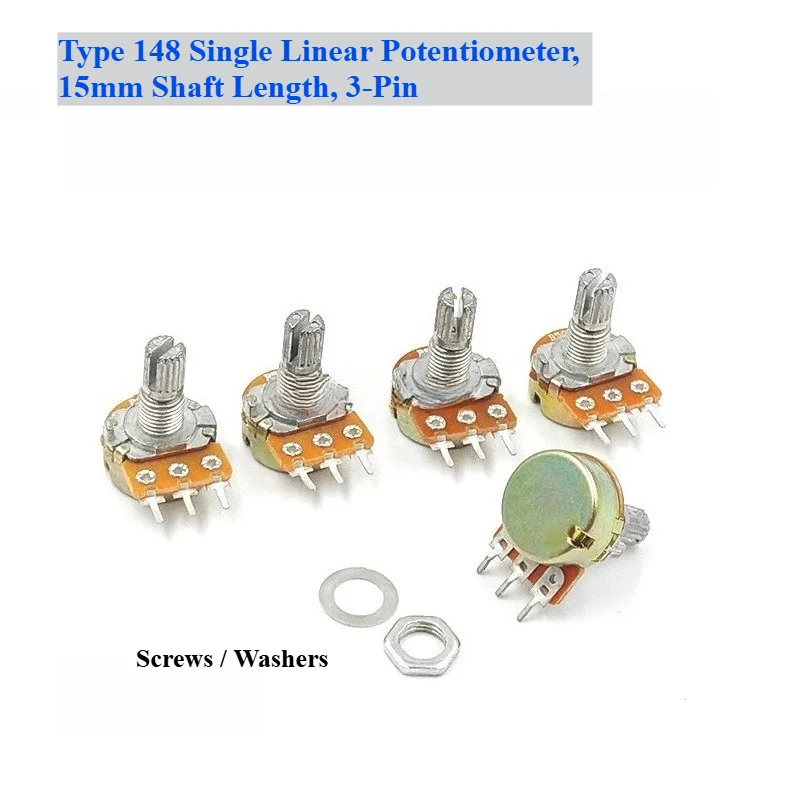 50pcs WH148 Single Linear Potentiometer Kit B1K B2K B5K B10K B20K B50K B100K B500K B1M Assortment
50pcs WH148 Single Linear Potentiometer Kit B1K B2K B5K B10K B20K B50K B100K B500K B1M Assortment
