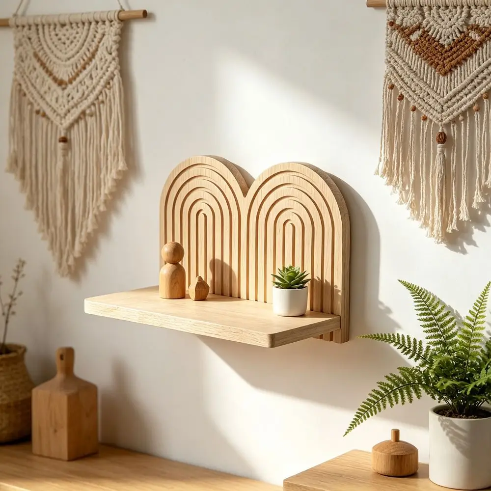 Boho Style Multi-Layer Design Wall Mounted Shelves Floating Design Decorative Boho Shelves Storage Modern Wooden Shelves Bedroom
Boho Style Multi-Layer Design Wall Mounted Shelves Floating Design Decorative Boho Shelves Storage Modern Wooden Shelves Bedroom