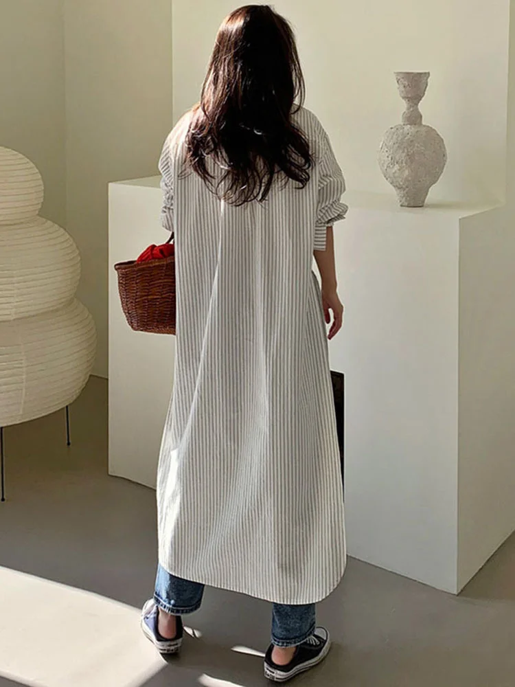 Women Split Striped Trench Coat Single Breasted Turn-down Neck Long Sleeve 2022 Summer Female Fashion Clothing B998
Women Split Striped Trench Coat Single Breasted Turn-down Neck Long Sleeve 2022 Summer Female Fashion Clothing B998