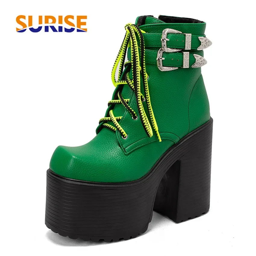 Winter Women Platform Ankle Boots Green Black High Chunky Heels Square Toe Party Lady Punk Buckle Belt Zipper Plush Short Boots
Winter Women Platform Ankle Boots Green Black High Chunky Heels Square Toe Party Lady Punk Buckle Belt Zipper Plush Short Boots