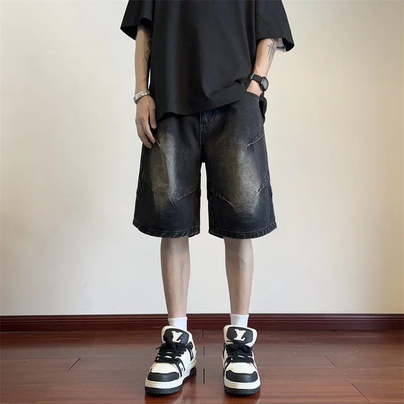 Summer Wide Leg Washed Denim Shorts For Men Casual Loose Fitting Mid-length Five Points Jeans Shorts
Summer Wide Leg Washed Denim Shorts For Men Casual Loose Fitting Mid-length Five Points Jeans Shorts