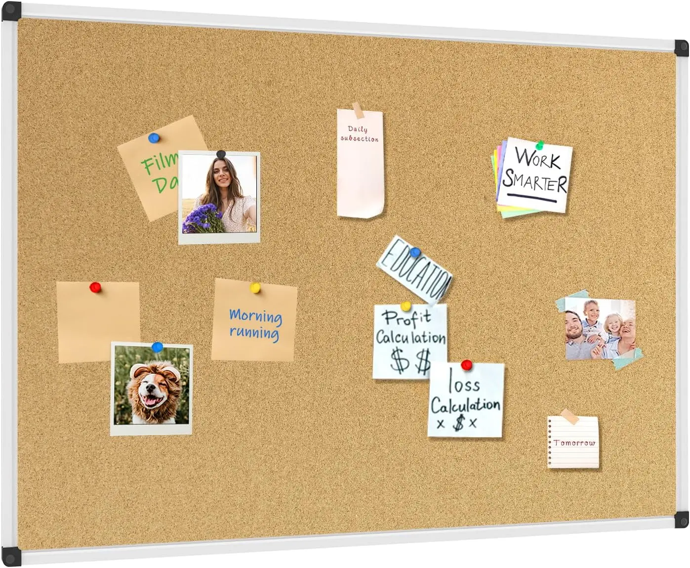 Cork Board 36 x 24, Notice Bulletin Board with Aluminum Frame and Push Pins for Home Office Classroom
Cork Board 36 x 24, Notice Bulletin Board with Aluminum Frame and Push Pins for Home Office Classroom
