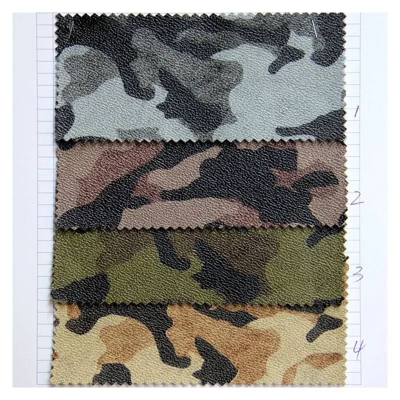 Camouflage Printed Synthetic PVC Leather Materials
Camouflage Printed Synthetic PVC Leather Materials