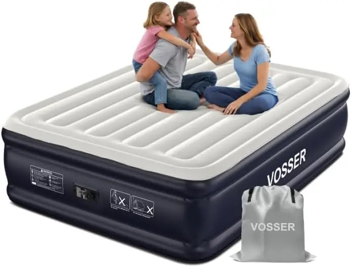 Queen Air Mattress with Built-in Pump, 18" Raised Inflatable Bed for Home, Guests, Camping - Heavy Duty 800lbs Capacity
Queen Air Mattress with Built-in Pump, 18" Raised Inflatable Bed for Home, Guests, Camping - Heavy Duty 800lbs Capacity