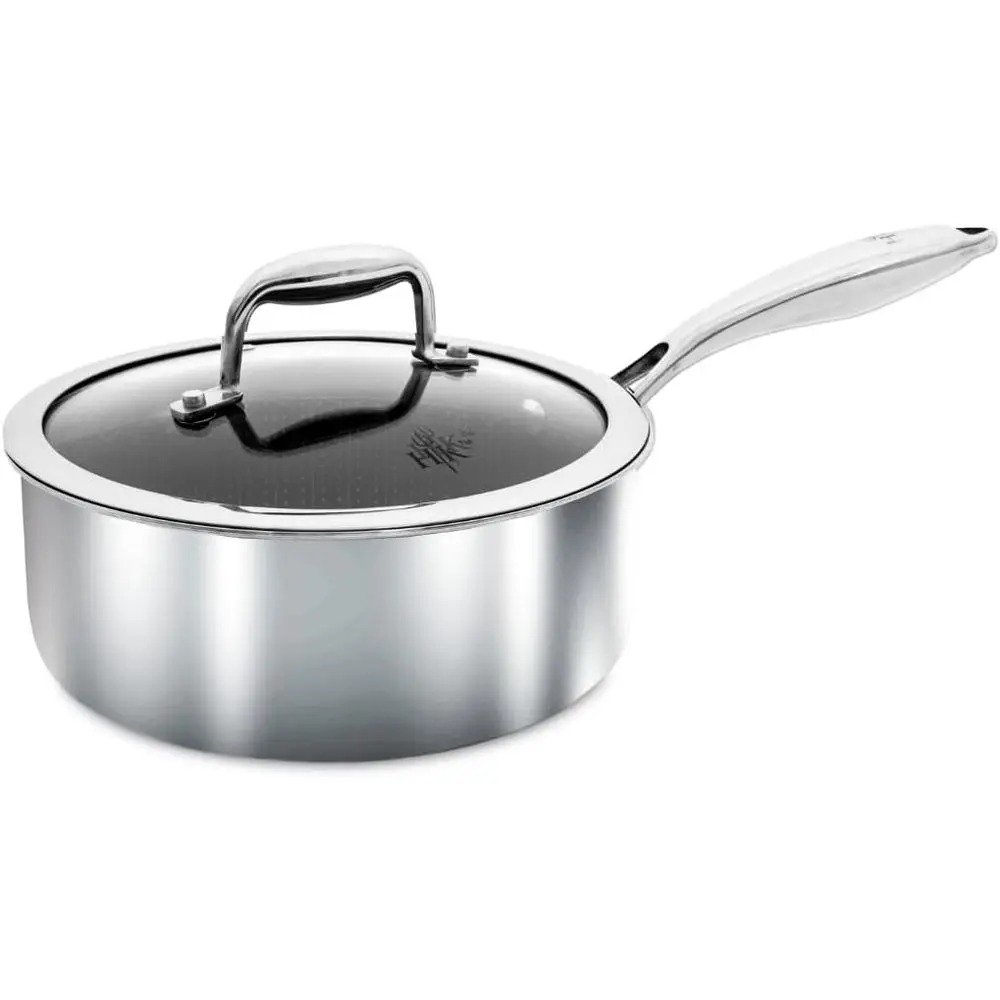 Hell’s Kitchen Hybrid 1.5 Qt Sauan + Lid, Tri-Clad StainlSteel and Nonstick Ceic, PAS ree, no POA, no PTE, no , Non Toxic Cookwa
Hell’s Kitchen Hybrid 1.5 Qt Sauan + Lid, Tri-Clad StainlSteel and Nonstick Ceic, PAS ree, no POA, no PTE, no , Non Toxic Cookwa