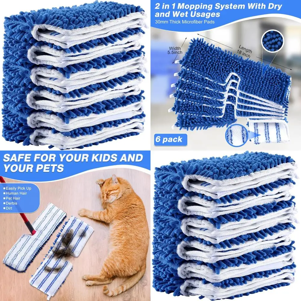 6-Pack Microfiber Replacement Heads for O-Cedar Dual-Action Mop, Suitable for Both Dry and Wet Floor Cleaning
6-Pack Microfiber Replacement Heads for O-Cedar Dual-Action Mop, Suitable for Both Dry and Wet Floor Cleaning