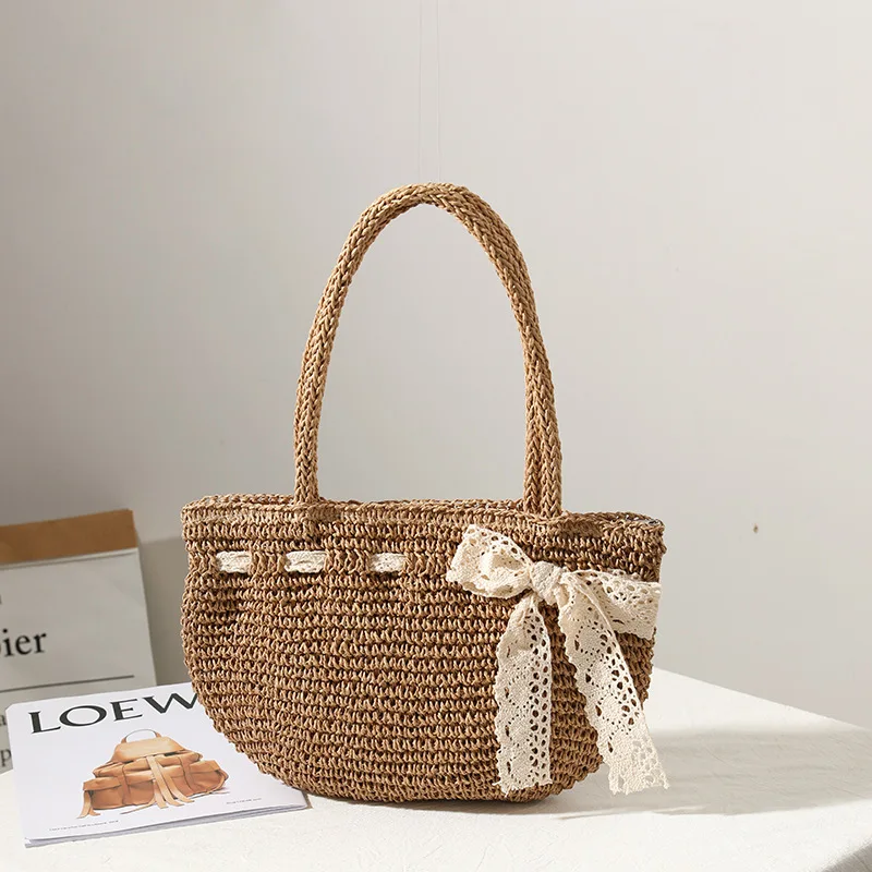 Female Bow Knitted Bag 2022 New One-shoulder Hand-woven Straw Bag Seaside Holiday Beach Bag Tide Girl Accessories Photo Props
Female Bow Knitted Bag 2022 New One-shoulder Hand-woven Straw Bag Seaside Holiday Beach Bag Tide Girl Accessories Photo Props