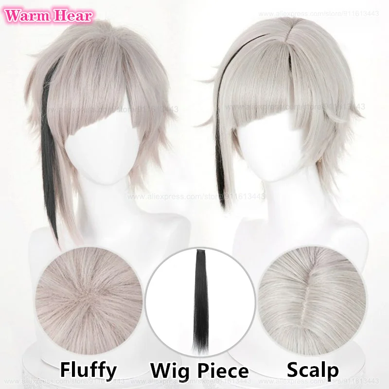 2 Styles Anime Nakajima Atsushi Short 30cm Warm Gray Cosplay Anime Wigs With Wig Piece Heat Resistant Synthetic Wigs Halloween 
2 Styles Anime Nakajima Atsushi Short 30cm Warm Gray Cosplay Anime Wigs With Wig Piece Heat Resistant Synthetic Wigs Halloween