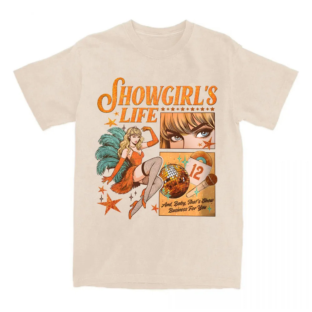 Women Tees The Life of A Showgirl Graphic T-shirt Cotton Casual Short Sleeve Tshirts for Female Unisex Streetwear Print T Shirt
Women Tees The Life of A Showgirl Graphic T-shirt Cotton Casual Short Sleeve Tshirts for Female Unisex Streetwear Print T Shirt