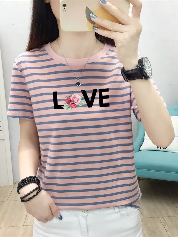 Loose Fit Stripe T-Shirt Short Sleeve Women's Fashionable Mom Clothes Cotton Polyester Blend Comfortable Top for Middle-Aged ...
Loose Fit Stripe T-Shirt Short Sleeve Women's Fashionable Mom Clothes Cotton Polyester Blend Comfortable Top for Middle-Aged ...
