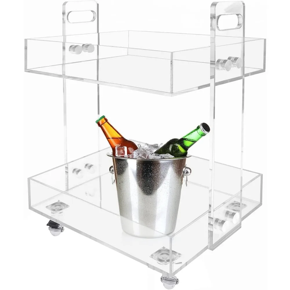 Transparent Acrylic Hotel Trolley, Hotel Service Trolley, Two-Layer Display Case & Universal Wheel with Brake, Providing Beverag
Transparent Acrylic Hotel Trolley, Hotel Service Trolley, Two-Layer Display Case & Universal Wheel with Brake, Providing Beverag