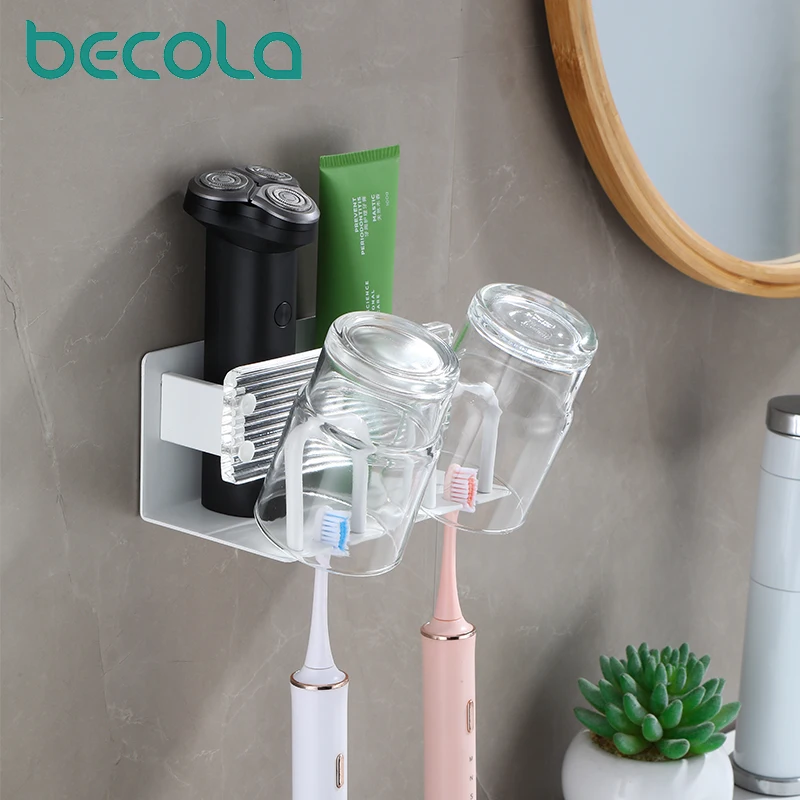 Becola Household Wall Mounted Toothbrush Holder Bathroom Punching Free Storage Rack For Storing Mouthwash Cups desktop Storage
Becola Household Wall Mounted Toothbrush Holder Bathroom Punching Free Storage Rack For Storing Mouthwash Cups desktop Storage