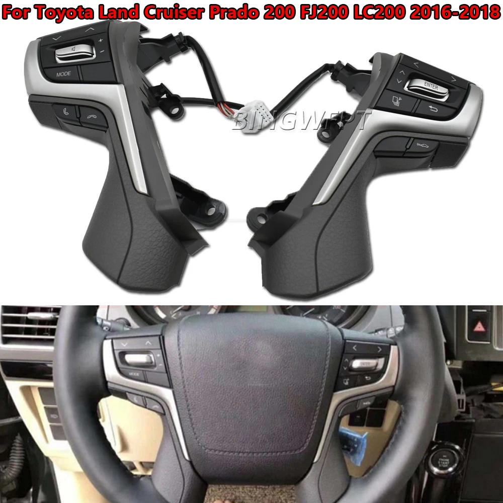 BINGWFPT Car Steering Wheel Button Bluetooth Phone Music Control Switch For Toyota Land Cruiser Prado 200 FJ200 LC200 2016-2018
BINGWFPT Car Steering Wheel Button Bluetooth Phone Music Control Switch For Toyota Land Cruiser Prado 200 FJ200 LC200 2016-2018