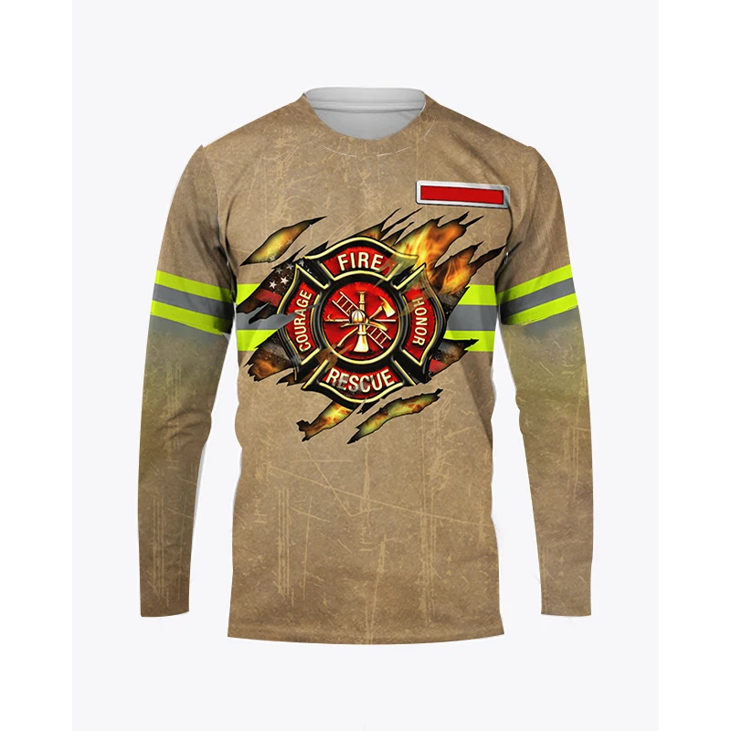 Firefighter Graphic Printed Autumn Men's O-Neck T-shirt Casual Long Sleeve Oversized Pullover Fashion Streetwear Men Clothing
Firefighter Graphic Printed Autumn Men's O-Neck T-shirt Casual Long Sleeve Oversized Pullover Fashion Streetwear Men Clothing