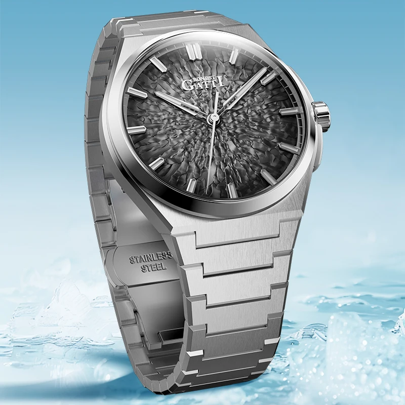 BONEST GATTI Luxury Business Men Watch 316L Stainless Steel 41Mm Dial With Butterfly Buckle Strap Mechanical Watch
BONEST GATTI Luxury Business Men Watch 316L Stainless Steel 41Mm Dial With Butterfly Buckle Strap Mechanical Watch