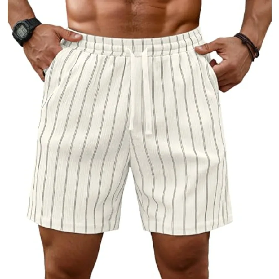 Sailwind Mens Striped Casual 7" Shorts Summer Beach Elastic Waist Drawstring Shorts with Pockets
Sailwind Mens Striped Casual 7" Shorts Summer Beach Elastic Waist Drawstring Shorts with Pockets