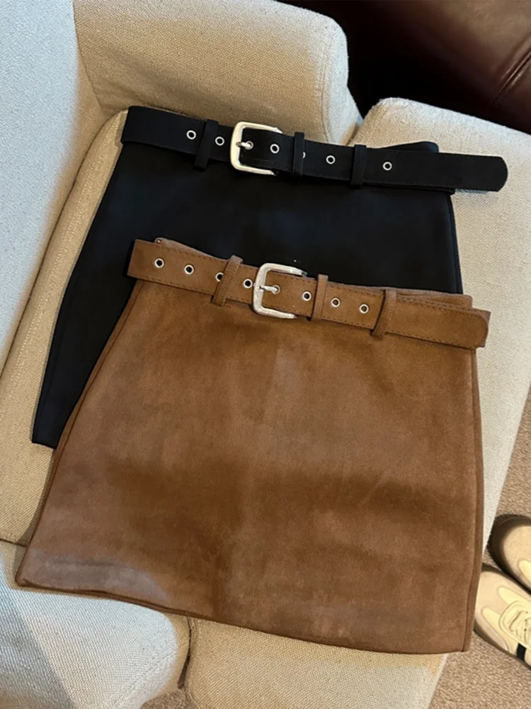 Large Size Suede Skirt Women's Design Sensation Brown Leather Skirt Autumn Winter High Waist Zipper Style City Walk Skirt
Large Size Suede Skirt Women's Design Sensation Brown Leather Skirt Autumn Winter High Waist Zipper Style City Walk Skirt