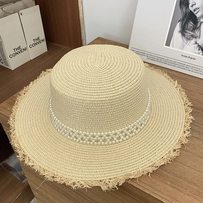 Summer straw hat pearl pin women's summer seaside sunshade flat top straw hat sombrero 여성모자
Summer straw hat pearl pin women's summer seaside sunshade flat top straw hat sombrero 여성모자