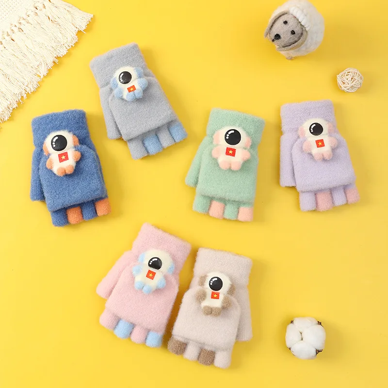 Winter Cute Cartoon Astronaut Half Finger Gloves, Warm Keeping Knitted Gloves For Kids
Winter Cute Cartoon Astronaut Half Finger Gloves, Warm Keeping Knitted Gloves For Kids