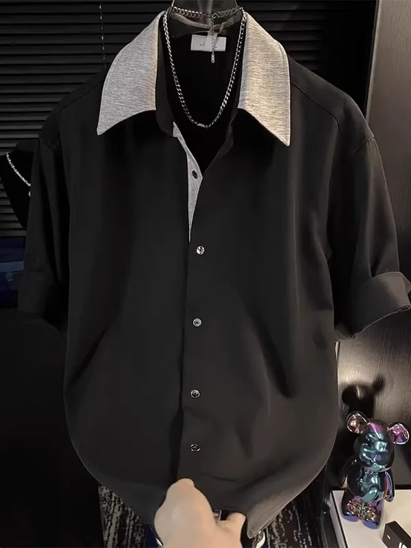 Loose Drapey ort Sve irt Men Summer Trendy Korean Sle f Sve Button up Breathable Stand Fit Polyester
Loose Drapey ort Sve irt Men Summer Trendy Korean Sle f Sve Button up Breathable Stand Fit Polyester