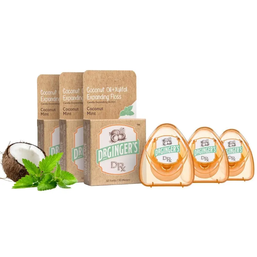Expanding Dental Floss, Coconut Mint, Organic Oil & Xylitol, 32 Yards, 3 Pack
Expanding Dental Floss, Coconut Mint, Organic Oil & Xylitol, 32 Yards, 3 Pack
