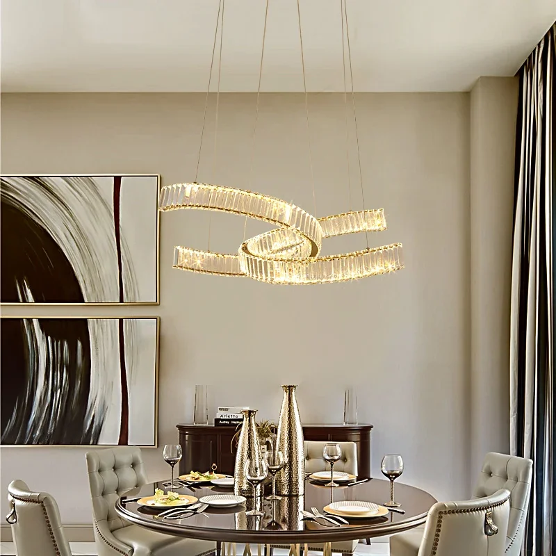 Modern Luxury Crystal Led Pendant Lights Remote Control Dimmable Pendant Lamp Lustre Steel Suspend Lamp Dining Room Led Lamp
Modern Luxury Crystal Led Pendant Lights Remote Control Dimmable Pendant Lamp Lustre Steel Suspend Lamp Dining Room Led Lamp