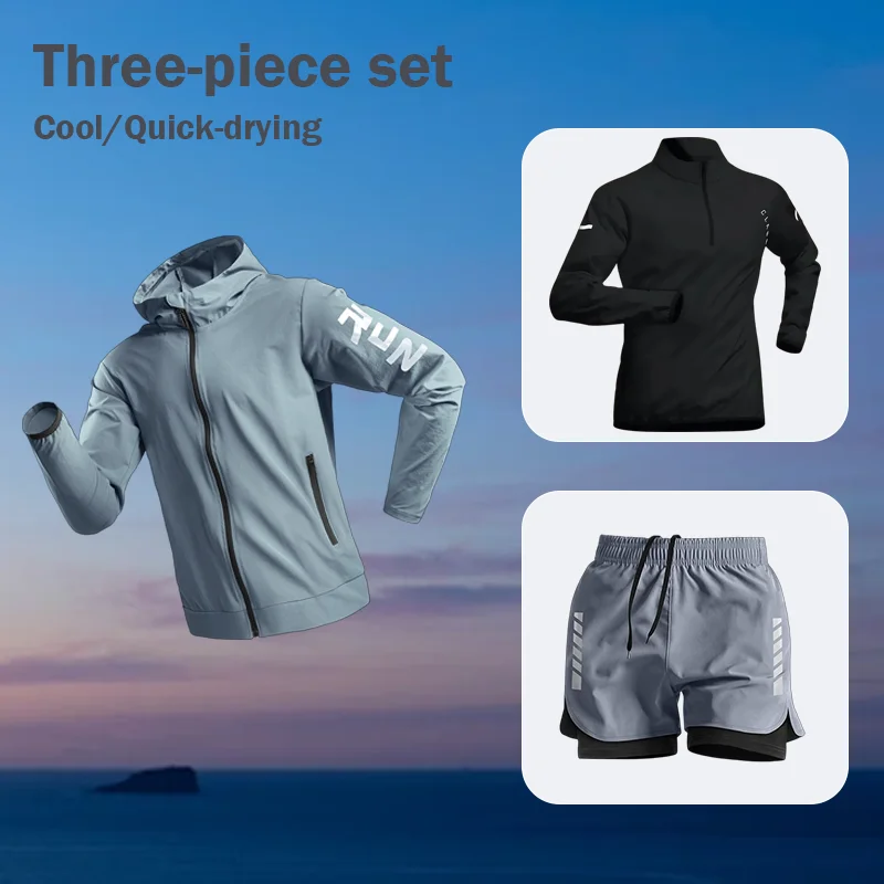 Мужской спортивный костюм: быстросохнущая футболка для бега, куртка для велоспорта, весенняя повседневная одежда для фитнеса на открытом воздухе
Мужской спортивный костюм: быстросохнущая футболка для бега, куртка для велоспорта, весенняя повседневная одежда для фитнеса на открытом воздухе