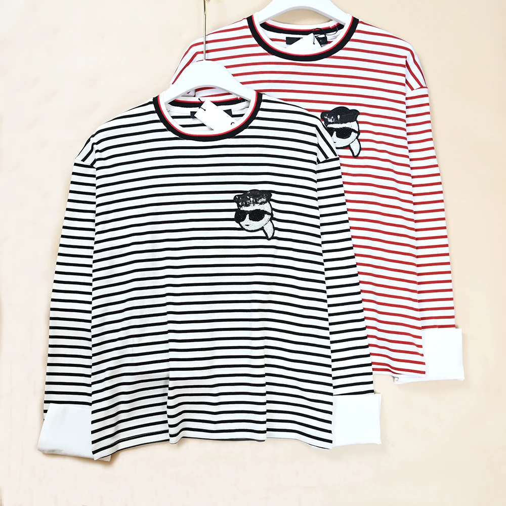 Spring New Style Women's Knitted Long Sleeve Loose round Neck Glitter Head Cartoon Striped Casual Knitwear
Spring New Style Women's Knitted Long Sleeve Loose round Neck Glitter Head Cartoon Striped Casual Knitwear