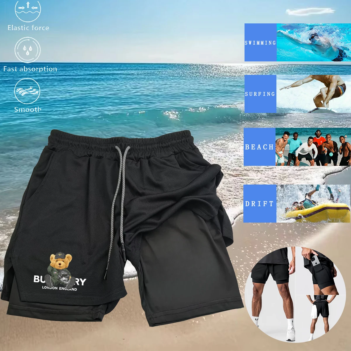 Brand Summer Men's Shorts Fashion Print Double Pocket Breathable Sweat Absorption Slim Sexy Sports Shorts Fitness Beach Pants
Brand Summer Men's Shorts Fashion Print Double Pocket Breathable Sweat Absorption Slim Sexy Sports Shorts Fitness Beach Pants