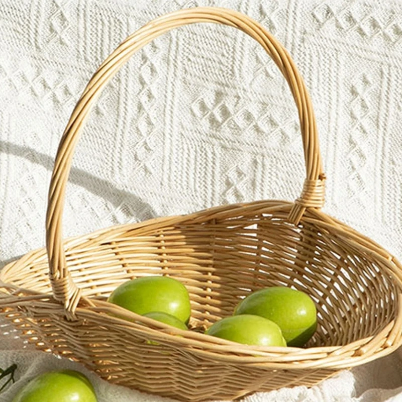 Handwoven Willow Fruit Basket With Carrying Handle Storage Container For Kitchen Picnics Decoration B03E
Handwoven Willow Fruit Basket With Carrying Handle Storage Container For Kitchen Picnics Decoration B03E