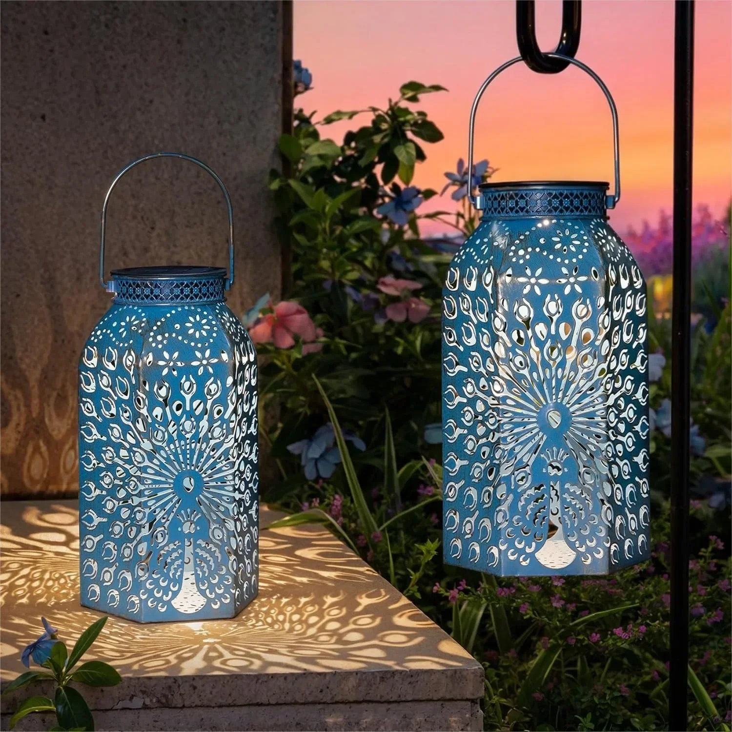 Solar Lanterns Outdoor Waterproof, Peacock Garden Decor for Women Mom Grandma, 2Pack Blue Gold
Solar Lanterns Outdoor Waterproof, Peacock Garden Decor for Women Mom Grandma, 2Pack Blue Gold