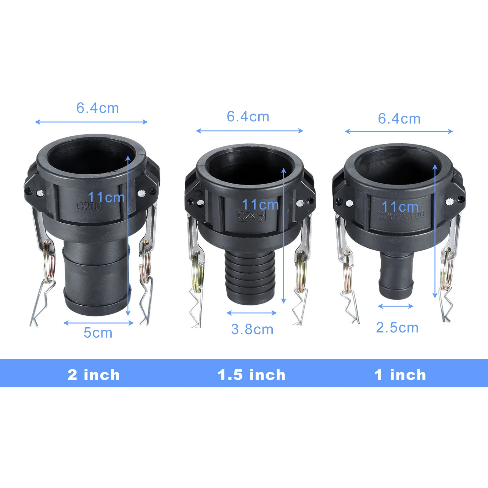 IBC water Tank Valve PP Connector 2" to 1", 2" to 1-1/2", 2" to 2" Female BSP/NTP Camlock Hose Coupling Fitting Tail Garden Tool
IBC water Tank Valve PP Connector 2" to 1", 2" to 1-1/2", 2" to 2" Female BSP/NTP Camlock Hose Coupling Fitting Tail Garden Tool