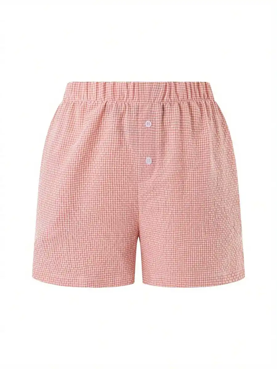 Womens Button Front Elastic Waist Plaid Lounge Shorts Casual
Womens Button Front Elastic Waist Plaid Lounge Shorts Casual