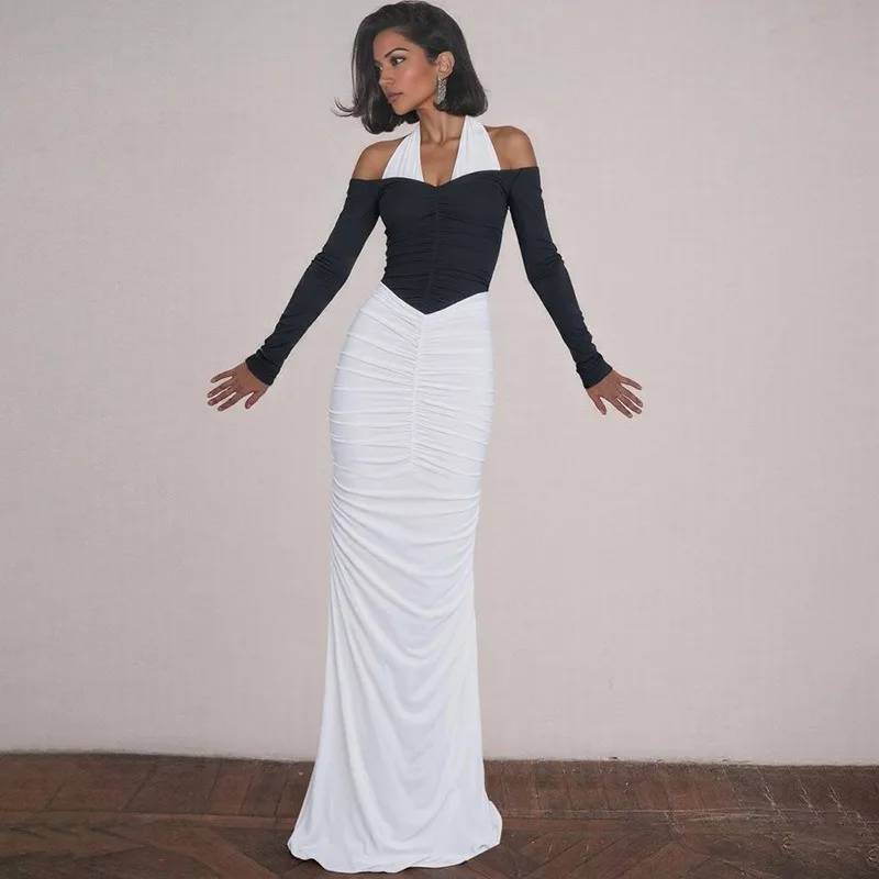 Talenza Women's Halter Neck Dress Fashion Sexy Backless Ruffled Patchwork Elegant Dress High-Waisted Female Party Evening Dress
Talenza Women's Halter Neck Dress Fashion Sexy Backless Ruffled Patchwork Elegant Dress High-Waisted Female Party Evening Dress