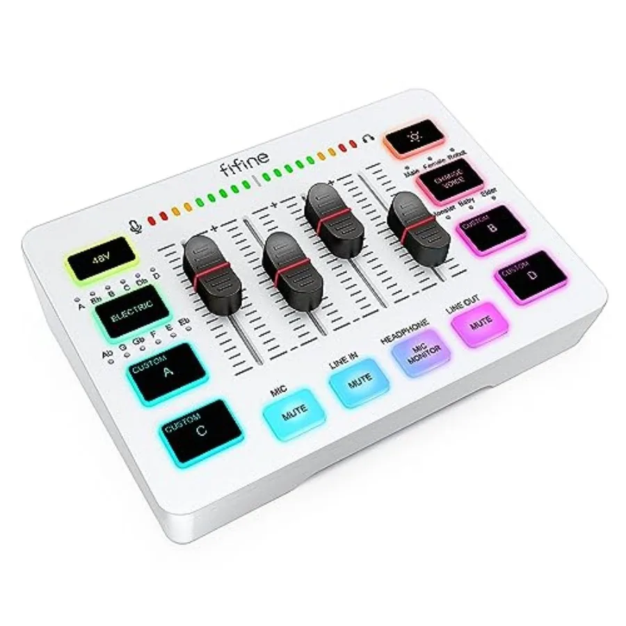 Audio Mixer Gaming Streaming PC Mixer with Slider Fader XLR Microphone Interface Monitoring for Video/Game Voice/Podcast Record
Audio Mixer Gaming Streaming PC Mixer with Slider Fader XLR Microphone Interface Monitoring for Video/Game Voice/Podcast Record