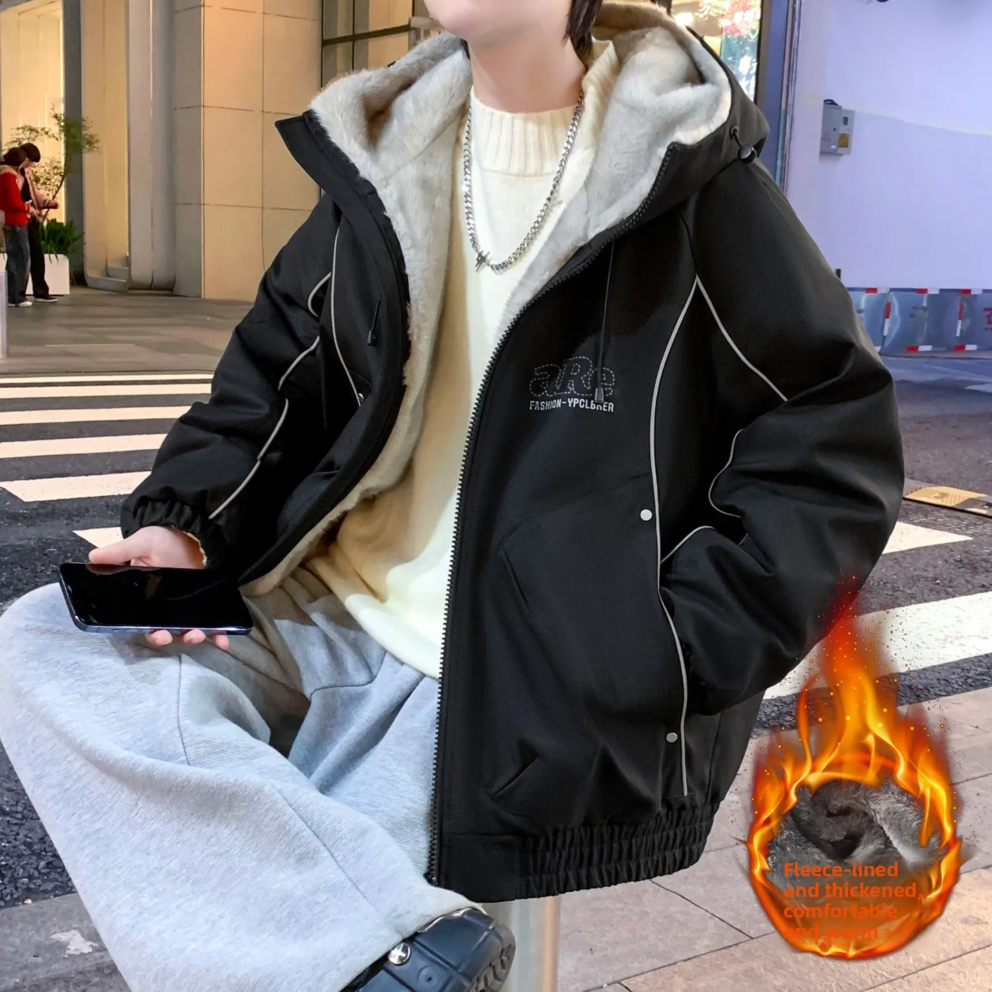Men's Fce Lined Hooded Jaet Casual Thiened Autumn Winter Outerwear Faionable Urban Sle Polyester Fabric Long Sv...
Men's Fce Lined Hooded Jaet Casual Thiened Autumn Winter Outerwear Faionable Urban Sle Polyester Fabric Long Sv...