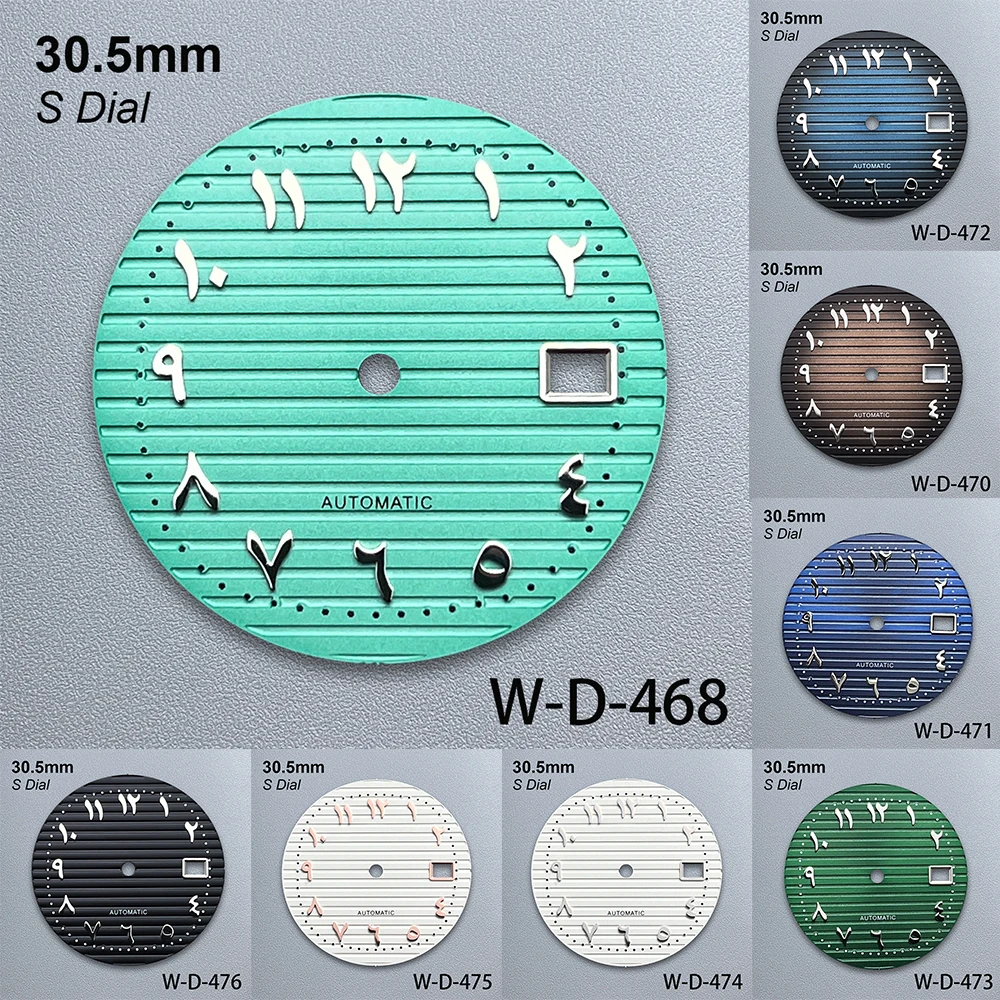 30.5mm S Logo Arab Dial Fit NH35/NH36 Japanese Movement High-Quality Dial Watch Modified Accessories
30.5mm S Logo Arab Dial Fit NH35/NH36 Japanese Movement High-Quality Dial Watch Modified Accessories